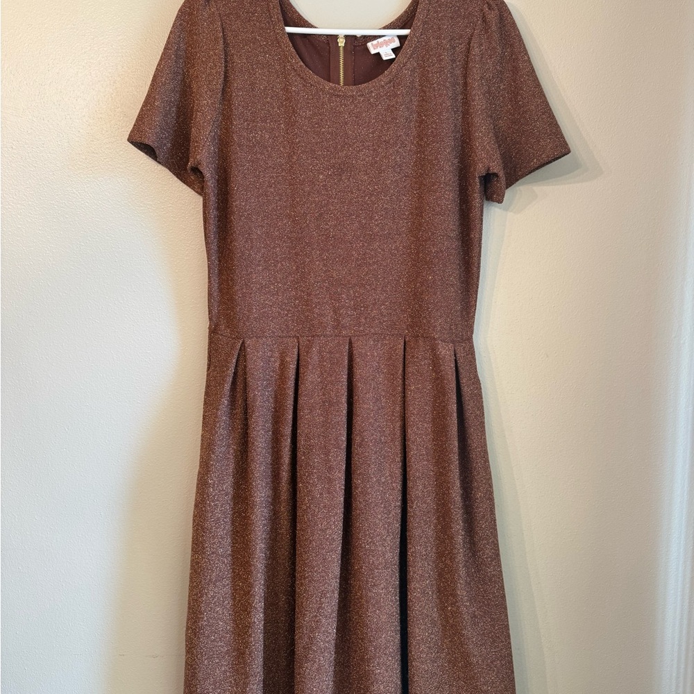 LuLaRoe woman’s Metallic Brown Copper Dress